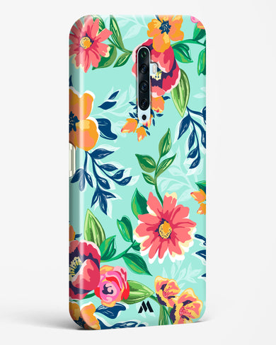 Flower Print on Canvas Hard Case Phone Cover-(Oppo)