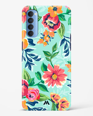 Flower Print on Canvas Hard Case Phone Cover-(Oppo)