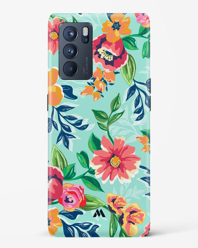 Flower Print on Canvas Hard Case Phone Cover-(Oppo)