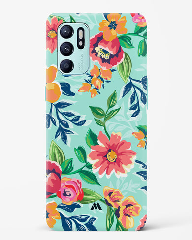 Flower Print on Canvas Hard Case Phone Cover-(Oppo)