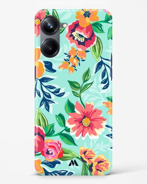 Flower Print on Canvas Hard Case Phone Cover (Realme)