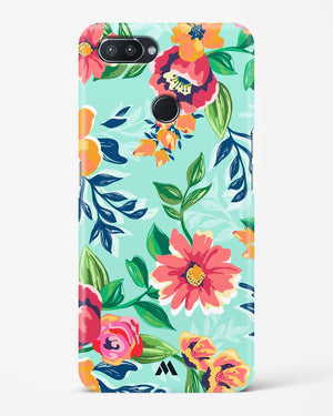 Flower Print on Canvas Hard Case Phone Cover (Realme)