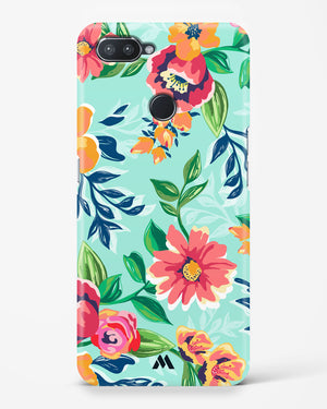 Flower Print on Canvas Hard Case Phone Cover-(Realme)