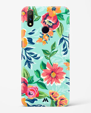 Flower Print on Canvas Hard Case Phone Cover-(Realme)