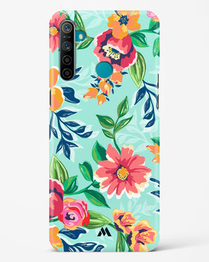 Flower Print on Canvas Hard Case Phone Cover-(Realme)