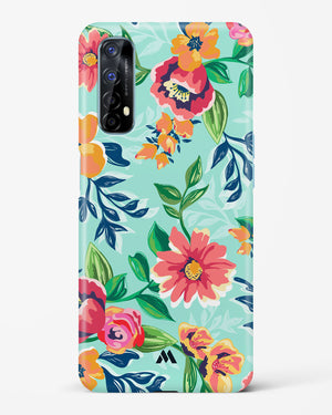 Flower Print on Canvas Hard Case Phone Cover-(Realme)