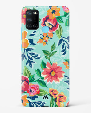 Flower Print on Canvas Hard Case Phone Cover (Realme)