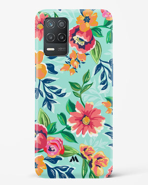 Flower Print on Canvas Hard Case Phone Cover (Realme)