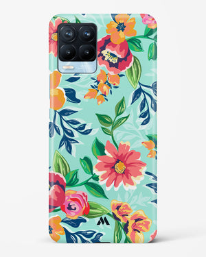 Flower Print on Canvas Hard Case Phone Cover (Realme)