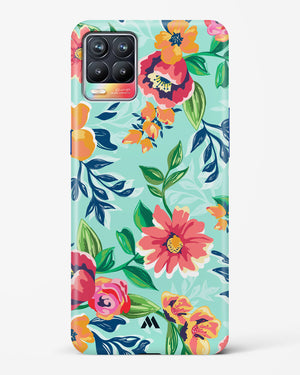 Flower Print on Canvas Hard Case Phone Cover (Realme)