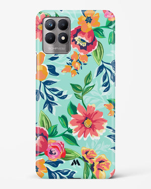 Flower Print on Canvas Hard Case Phone Cover-(Realme)