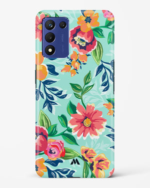 Flower Print on Canvas Hard Case Phone Cover-(Realme)