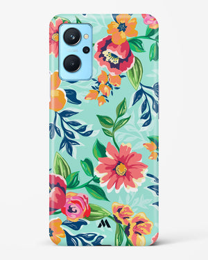 Flower Print on Canvas Hard Case Phone Cover-(Realme)