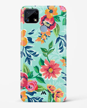 Flower Print on Canvas Hard Case Phone Cover-(Realme)