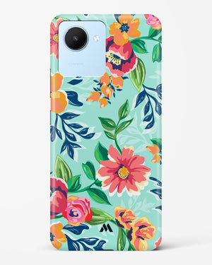 Flower Print on Canvas Hard Case Phone Cover-(Realme)