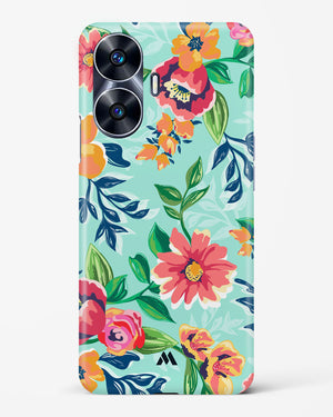 Flower Print on Canvas Hard Case Phone Cover (Realme)