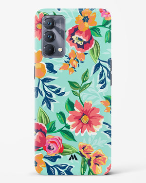 Flower Print on Canvas Hard Case Phone Cover-(Realme)