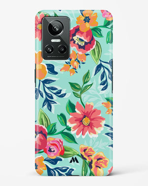 Flower Print on Canvas Hard Case Phone Cover-(Realme)