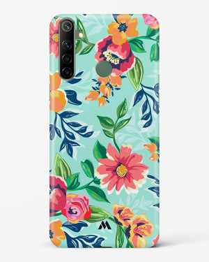 Flower Print on Canvas Hard Case Phone Cover (Realme)