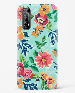 Flower Print on Canvas Hard Case Phone Cover (Realme)