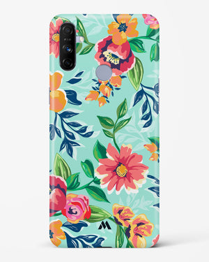 Flower Print on Canvas Hard Case Phone Cover-(Realme)