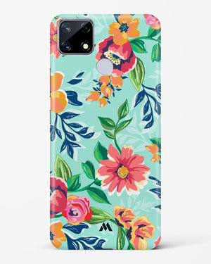 Flower Print on Canvas Hard Case Phone Cover-(Realme)