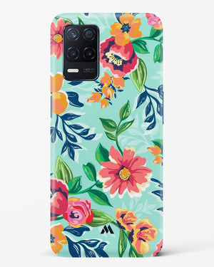 Flower Print on Canvas Hard Case Phone Cover (Realme)