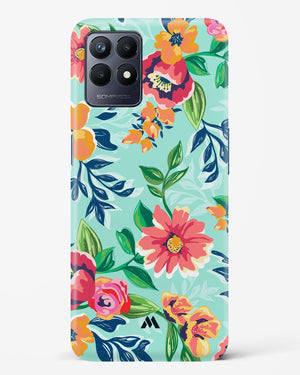 Flower Print on Canvas Hard Case Phone Cover (Realme)