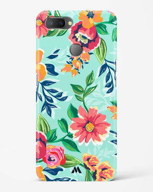 Flower Print on Canvas Hard Case Phone Cover-(Realme)