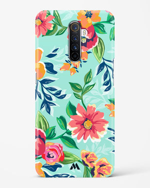 Flower Print on Canvas Hard Case Phone Cover-(Realme)