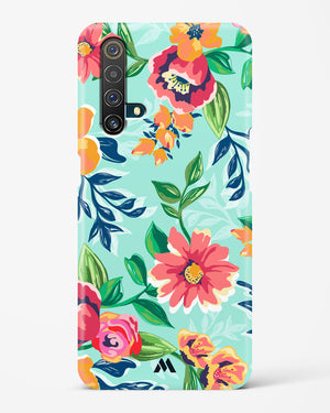 Flower Print on Canvas Hard Case Phone Cover-(Realme)