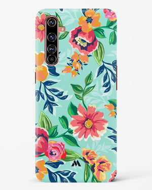 Flower Print on Canvas Hard Case Phone Cover (Realme)