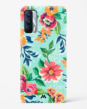 Flower Print on Canvas Hard Case Phone Cover-(Realme)