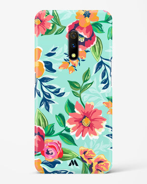 Flower Print on Canvas Hard Case Phone Cover (Realme)