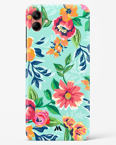 Flower Print on Canvas Hard Case Phone Cover-(Samsung)