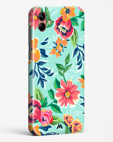 Flower Print on Canvas Hard Case Phone Cover-(Samsung)