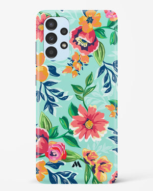 Flower Print on Canvas Hard Case Phone Cover (Samsung)