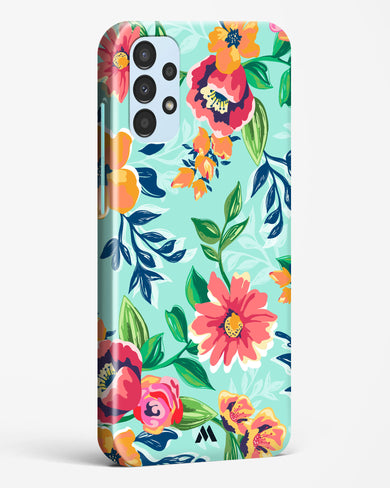 Flower Print on Canvas Hard Case Phone Cover (Samsung)
