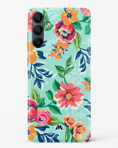 Flower Print on Canvas Hard Case Phone Cover-(Samsung)