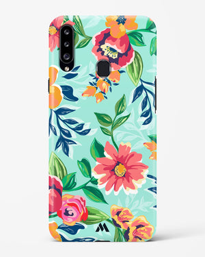 Flower Print on Canvas Hard Case Phone Cover-(Samsung)