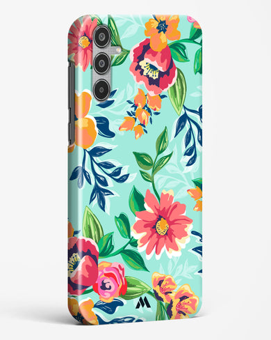 Flower Print on Canvas Hard Case Phone Cover (Samsung)