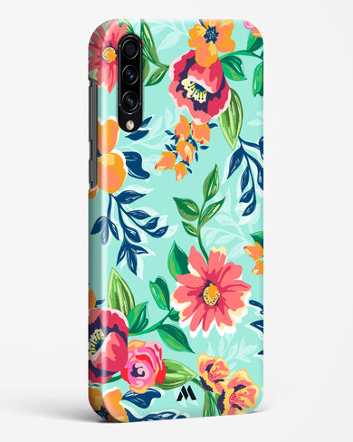 Flower Print on Canvas Hard Case Phone Cover-(Samsung)