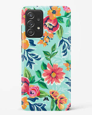 Flower Print on Canvas Hard Case Phone Cover (Samsung)