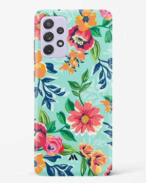 Flower Print on Canvas Hard Case Phone Cover (Samsung)