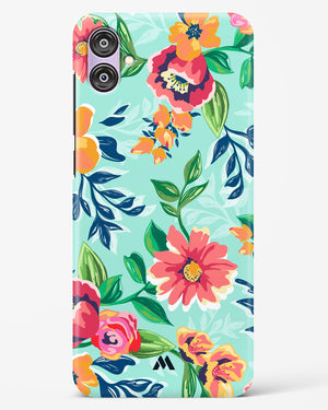 Flower Print on Canvas Hard Case Phone Cover-(Samsung)