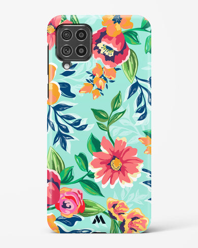 Flower Print on Canvas Hard Case Phone Cover-(Samsung)