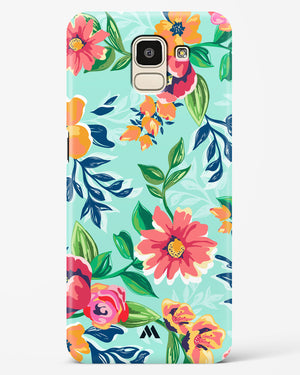 Flower Print on Canvas Hard Case Phone Cover-(Samsung)