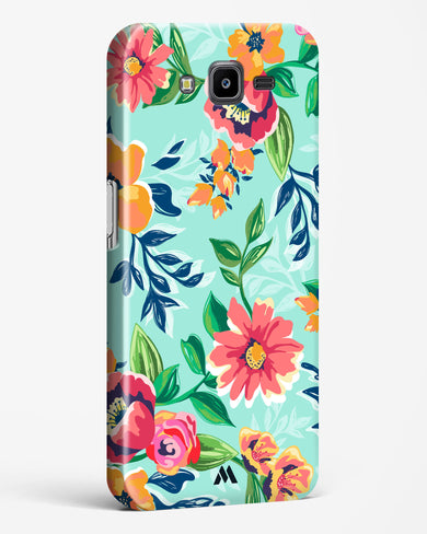 Flower Print on Canvas Hard Case Phone Cover (Samsung)