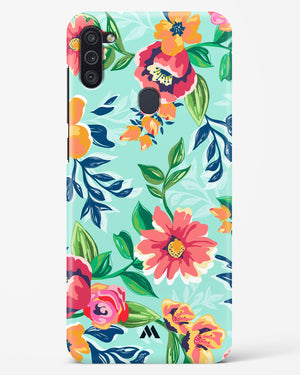 Flower Print on Canvas Hard Case Phone Cover-(Samsung)