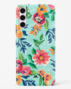 Flower Print on Canvas Hard Case Phone Cover-(Samsung)